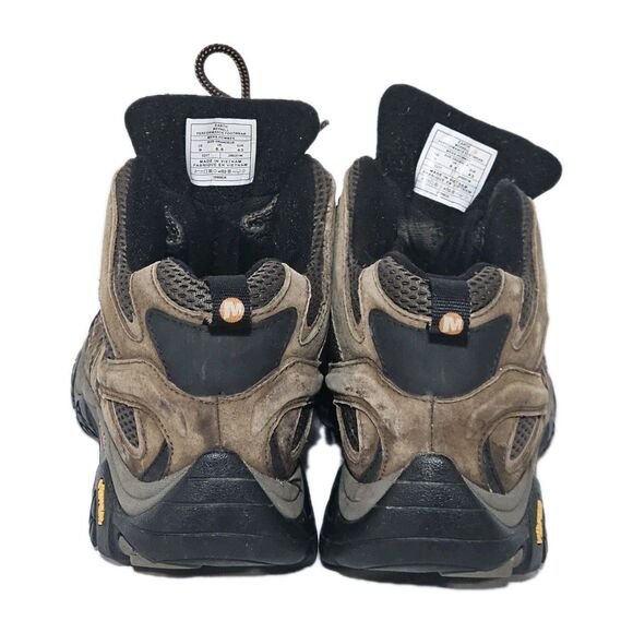 Merrell Moab 2 Mid Waterproof Hiking Boots Men's Size 9W Walnut Brown Vibram EUC - Picture 5 of 12